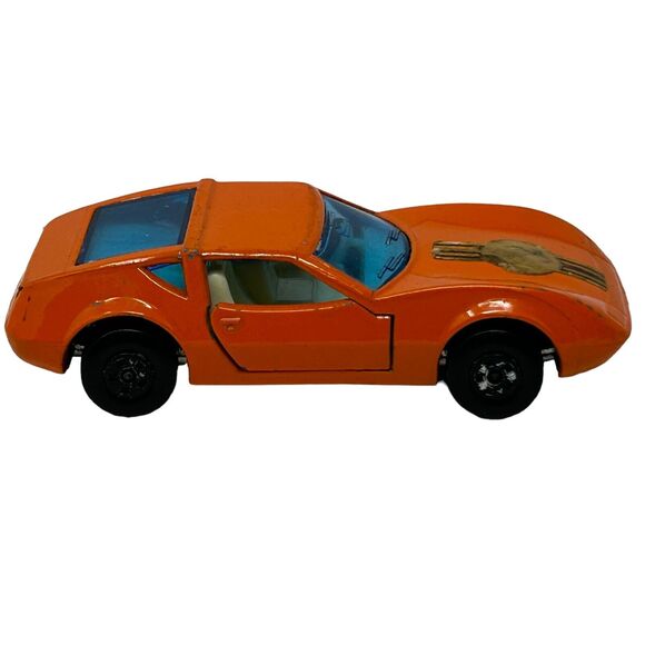 Vintage Matchbox 3 Monteverdi Hai Diecast Toy Car 70s Superfast Orange England - Picture 5 of 8